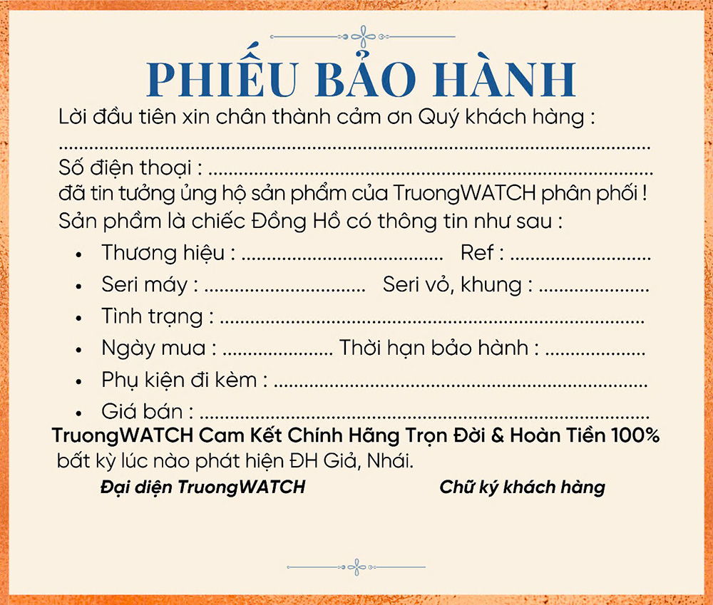phiếu bảo hành